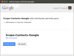 Lens-Contacts y Scope-Contacts-Google en Quantal Quetzal