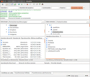 Liberado Filezilla 3.6.0 ó el cliente FTP por defecto