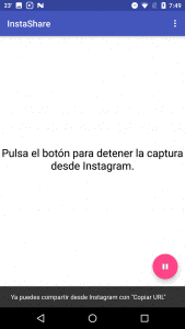 Compartir fotografías de Instagram en Android con InstaShare. Pantalla 4.