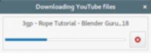 YouTube-Indicator para descargar de YouTube con youtube-dl. Diálogo de descarga.