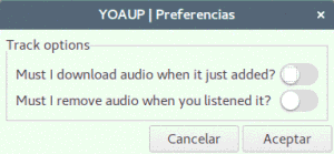 YouTube como reproductor de música con Yoaup para Linux. Preferencias.
