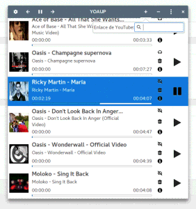 YouTube como reproductor de música con Yoaup para Linux. Añadir.