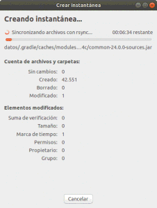 Backups de tu sistema con TimeShift. Creando backup.
