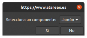 Selección de opciones en un cuadro de diálogo